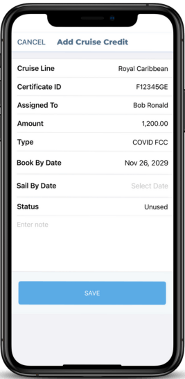 Cruise Credit Tracker screenshot